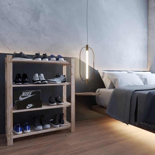 Armário Organizador Médio Industrial Simples 100% Pinus 4 Tábuas Technox