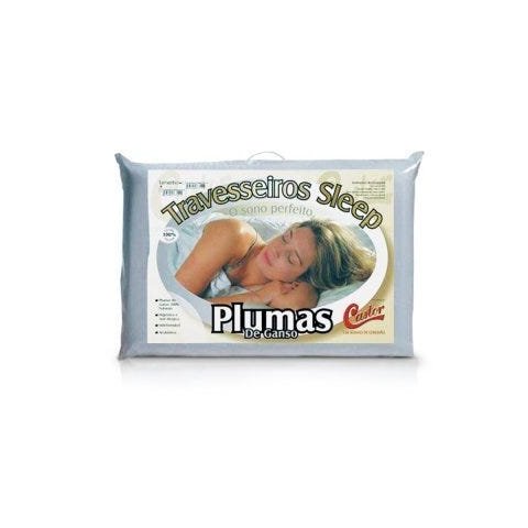 Travesseiro Castor Sleep Pluma de Ganso 40x60x11cm