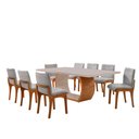 Ver imagem 2 de Conjunto Sala de Jantar Bella 220cm com Vidro Canto Moeda e 8 Cadeiras Bella