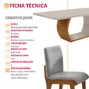 Ver mais imagens de Conjunto Sala de Jantar Bella 220cm com Vidro Canto Moeda e 8 Cadeiras Bella