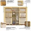 Ver imagem 6 de Guarda-roupa Casal 6 Portas 4 Portas Reflecta com Led com Pés 100% Mdf Splendor