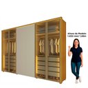 Ver imagem 5 de Guarda-Roupa Casal 6 Portas 4 Portas Reflecta com LED com Pés 100% MDF Splendor Marrom/Marrome/Off White