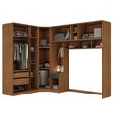 Ver imagem 3 de Guarda-roupa Casal Modulado Lugano 8 Portas 3 Gavetas Nogal/grafite - Hecol Móveis