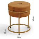 Ver imagem 6 de Kit 2 Puff Redondo Argola Levi Veludo Terracota Base em Aço Dourado