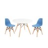Conjunto Infantil Mesa e Cadeiras Eames Wood - Kit com 2 Cadeiras Azuis - 1