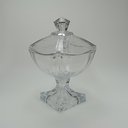 Ver imagem 2 de Potiche Decorativo de Vidro Transparente 28x17x17cm Tampa Enfeite Sala Mesa