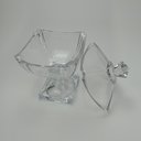 Ver imagem 5 de Potiche Decorativo de Vidro Transparente 28x17x17cm Tampa Enfeite Sala Mesa