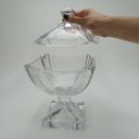 Ver imagem 3 de Potiche Decorativo de Vidro Transparente 28x17x17cm Tampa Enfeite Sala Mesa