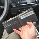 Ver imagem 5 de Carteira Compacta Masculina Slim Couro Preta Lisa Porta Cartão Veneza Briolly