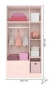 Ver imagem 2 de Guarda Roupa Infantil 3 Portas e 2 Gavetas Doce Sonho Rosa Acetinado