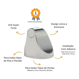 Trava Porta Prendedor Magnético Universal Comfort Door Marrom Claro - 7
