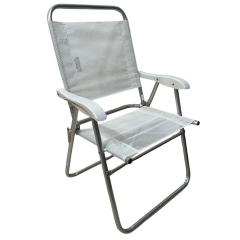 Cadeira de Praia Alta Sanete Encosto Alto Aluminio Ronchetti