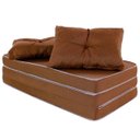 Ver imagem 1 de Puff Multiuso 3 em 1 Casal com Travesseiro Marrom BF Colchões