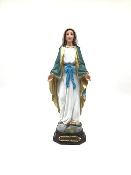 Imagem Escultura Nossa Senhora das Graças Medalha Milagrosa 30 cm Resina