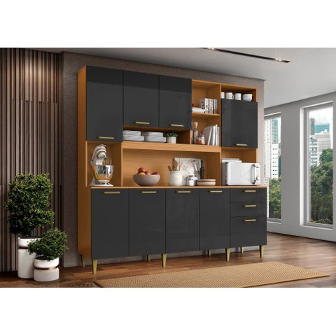 Kit Cozinha Mega 9 Portas 2 Gavetas