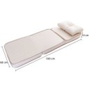 Ver imagem 2 de Puff Multiuso 3 em 1 Solteiro com Travesseiro Jacquard Bege BF Colchões