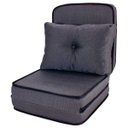 Ver imagem 2 de Puff Multiuso 3 em 1 Solteiro com Travesseiro Courvin Chumbo