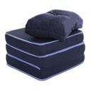 Ver imagem 3 de Puff Multiuso 3 em 1 Solteiro com Travesseiro Courvin Azul