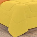 Ver imagem 4 de Kit Edredom + Jogo de Lençol Malha 100% Algodão Gran Moratta 7 Peças Casal - Amarelo-laranja