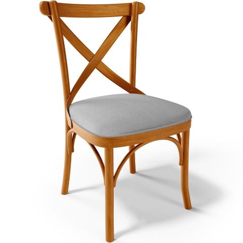 Cadeira para Sala de Jantar e Estar Living Estofada Ávila L02 Linho Cinza - Lyam