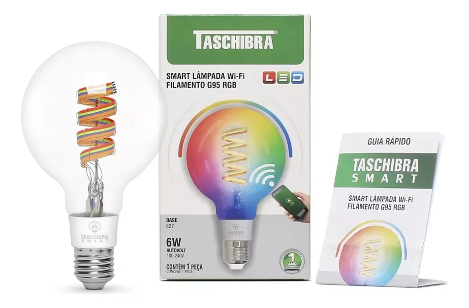 Lâmpada de Filamento Wifi Retro Led Rgb Taschibra 6w Smart Inteligente - 1