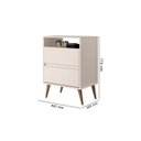 Ver imagem 3 de Mesa de Cabeceira Lot Estilo Retrô com Nicho e 2 Gavetas e Pés Palito Cor Off White Ja