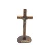 CRUCIFIXO DE PAREDE E MESA MADEIRA CILÍNDRICO SÃO BENTO DOURADO 17 CM - 4