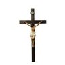 CRUCIFIXO PEQUENO DE PAREDE CRISTO EM RESINA MADEIRA 36 CM - 1