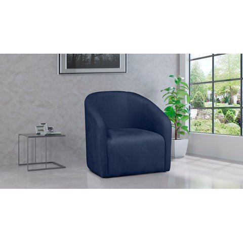 Poltrona Decorativa Lara Veludo Azul Marinho - Lm Decor