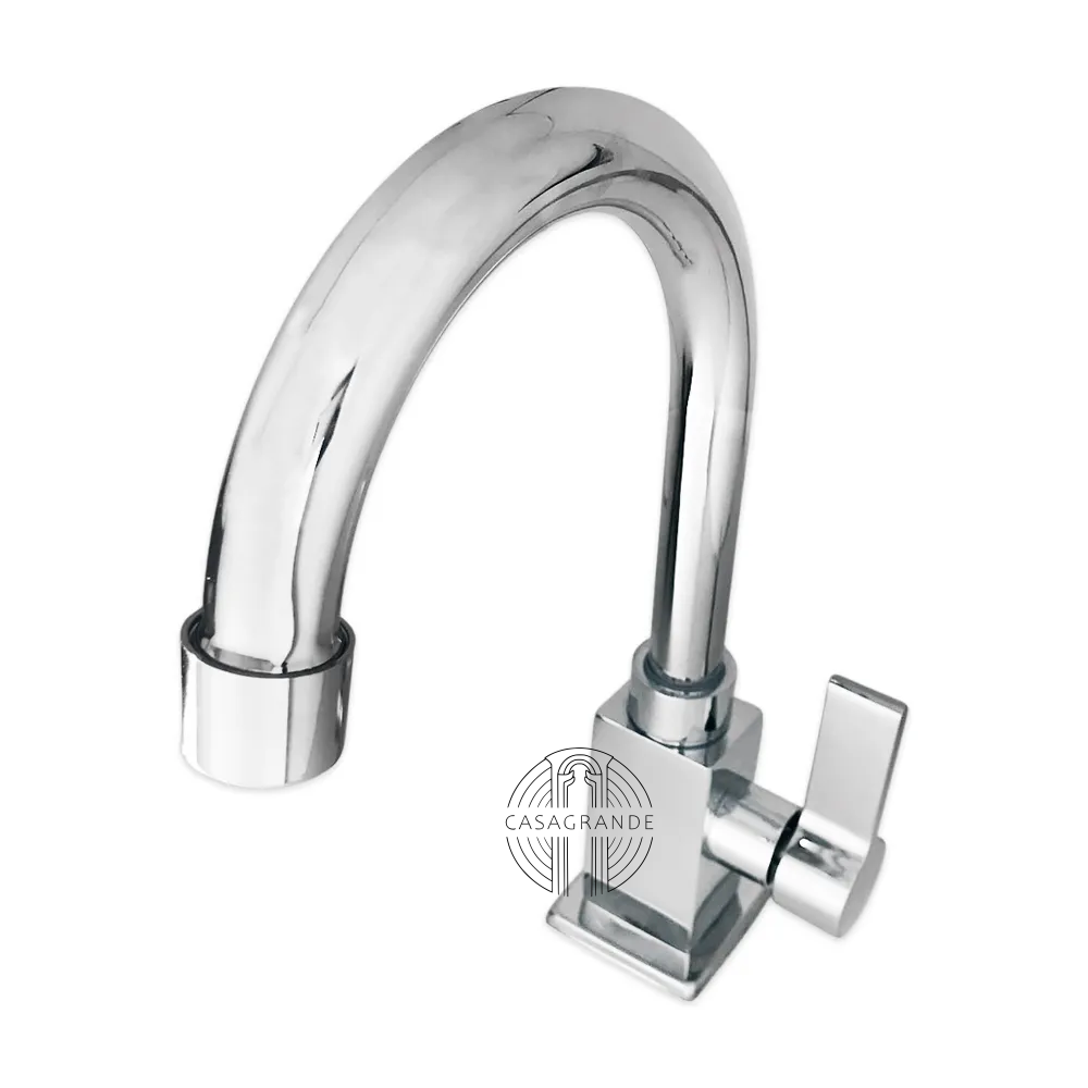 Torneira Lavatório Banheiro Quadrada Bica Móvel Metal 1/4v Casagrande Mundial - 5