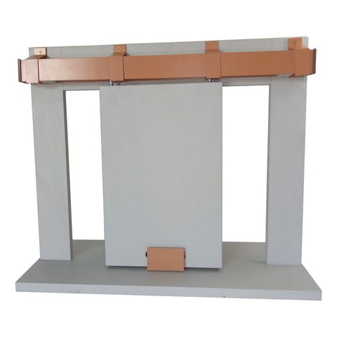 Kit Prático para Porta de Correr 90cm Trilho Cereja - 1,80m + 1 Par de Concha