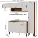 Ver imagem 3 de Cozinha Modulada 5 Peças em MDF com Tampo e Paneleiro Funcional Frizz Branco/Cinamomo Fosco