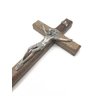 CRUCIFIXO DE MESA E PAREDE COM MEDALHA DE SÃO BENTO PRATA 19 CM - 2