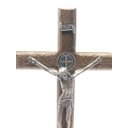 Ver imagem 4 de CRUCIFIXO DE MESA E PAREDE COM MEDALHA DE SÃO BENTO PRATA 19 CM