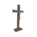 Ver imagem 3 de CRUCIFIXO DE MESA E PAREDE COM MEDALHA DE SÃO BENTO PRATA 19 CM