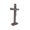 CRUCIFIXO DE MESA E PAREDE COM MEDALHA DE SÃO BENTO PRATA 19 CM - 3