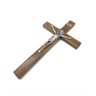 CRUCIFIXO DE PAREDE MADEIRA METAL PRATA VELHA SÃO BENTO 35 CM - 3