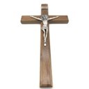 Ver imagem 2 de CRUCIFIXO DE PAREDE MADEIRA METAL PRATA VELHA SÃO BENTO 35 CM