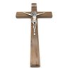 CRUCIFIXO DE PAREDE MADEIRA METAL PRATA VELHA SÃO BENTO 35 CM - 2