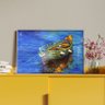 Quadro Decorativo Tela Canvas Conceito Yellow Boat com Moldura e Vidro Prata - 150x100 Cm - 4
