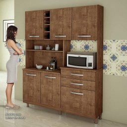 Armário para Cozinha 6 Portas 2 Gavetas Ômega Kaiki Móveis - 4 Armário para Cozinha 6 Portas 2 Gavetas Ômega Kaiki Móveis - 4