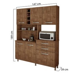 Armário para Cozinha 6 Portas 2 Gavetas Ômega Kaiki Móveis - 3 Armário para Cozinha 6 Portas 2 Gavetas Ômega Kaiki Móveis - 3