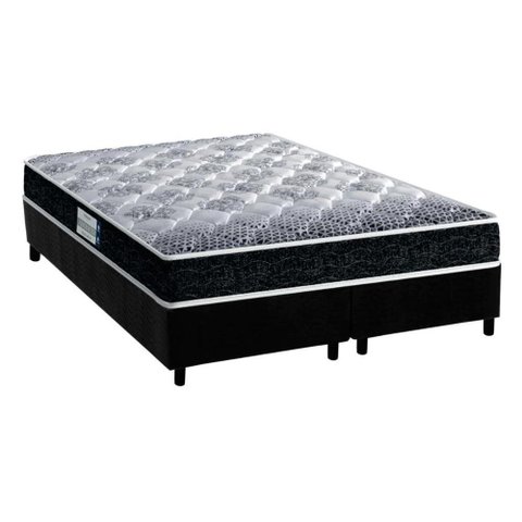 Cama Box Queen: Colchão Espuma Probel D33/EP Advanced Tech1500 + Base CRC Suede Black(158x198)