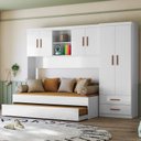 Ver imagem 1 de Quarto Infantil Completo c/ Ropeiro, Ponte e Bicama Onix Branco e Branco/Nature Flex