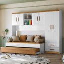 Ver mais imagens de Quarto Infantil Completo c/ Ropeiro, Ponte e Bicama Onix Branco e Branco/Nature Flex