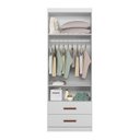 Ver imagem 6 de Quarto Completo Solteiro Juvenil 4 Peças com Guarda Roupa e Bicama Onix Branco e Branco/Nature Flex