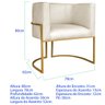 Kit 2 Poltronas Dália Luxo Moderna Estofada Design Sofisticado com Base de Ferro Dourado Corano - 3