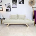 Ver imagem 3 de Sofá Japão Futon Acquablock Branco Off em Madeira Maciça