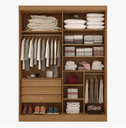 Ver imagem 2 de Guarda Roupa da Vinci 4 Pts com Espelho Cinamomo/Off D Doro