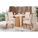 Ver imagem 1 de Mesa Cozinha Orus 120 + 4 Cad Bella Nature/Bege Henn